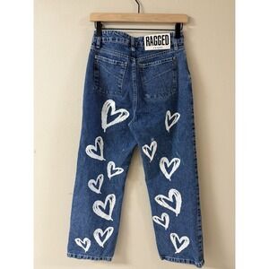 The Ragged Priest Jeans Women's Patchwork Distressed Wide-Leg Hippie Boho W 26